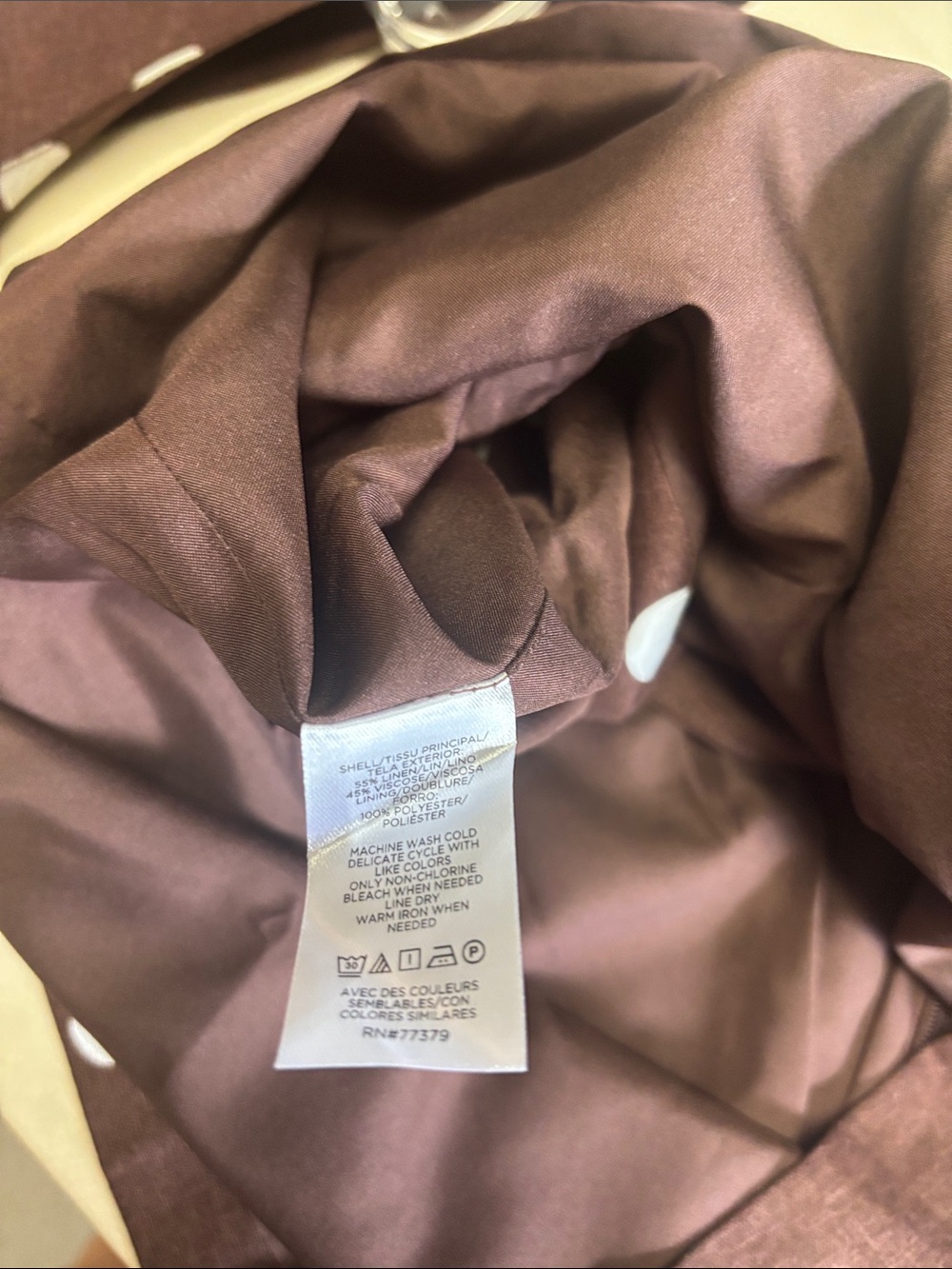 Ann Taylor Linen Brown Polka Dot Mini Skirt - Picture 4 of 4
